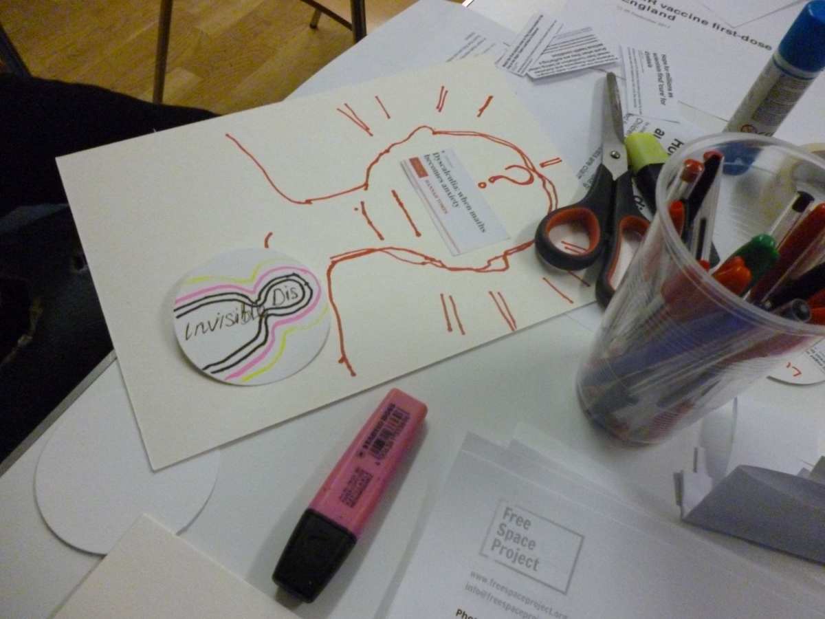 Visitors protest sign.