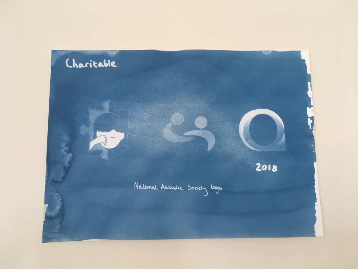 Charitable cyanotype on paper