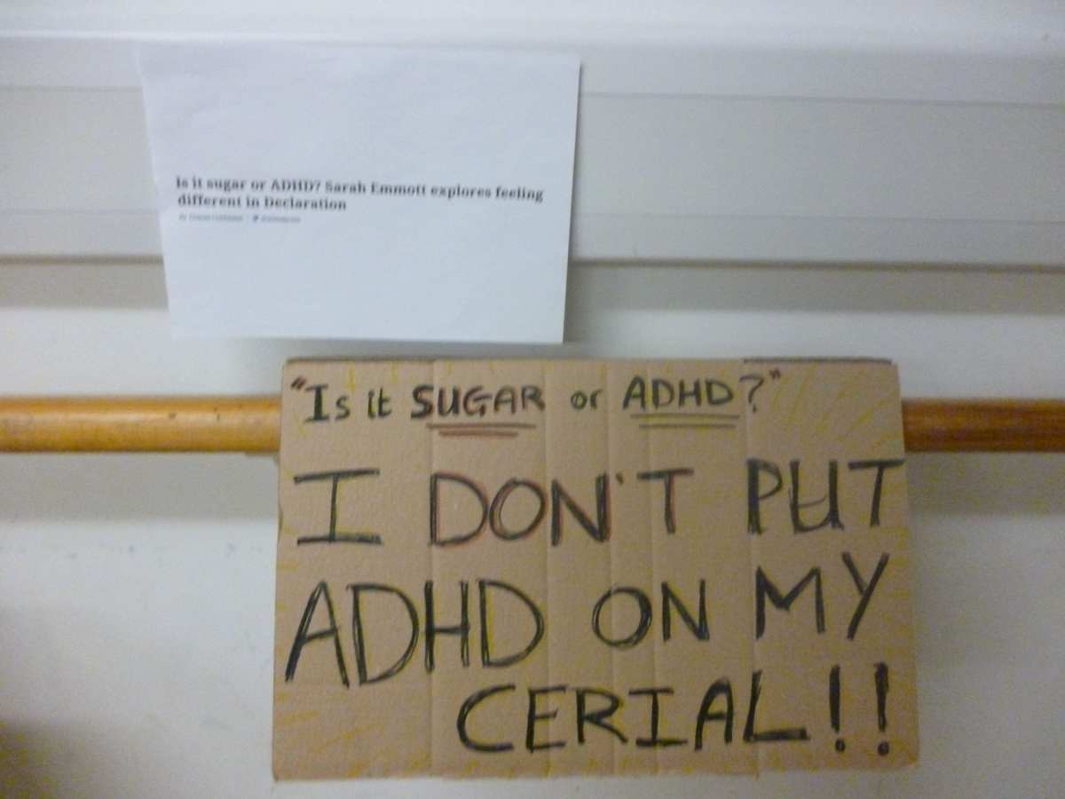 Protest sign on display.