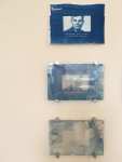 Photograph of all 3 personal cyanotypes on paper and glass