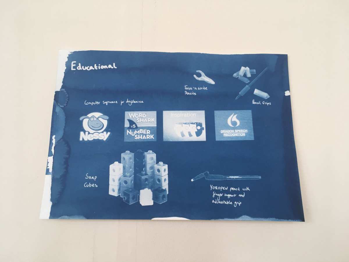 Educational cyanotype on paper